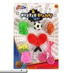 Amazing 3D Puzzle Pencil Erasers Pack of 6 Sports Theme by Grafix
